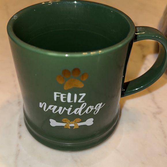 Target green white and gold Feliz Navidog mug - Picture 3 of 5